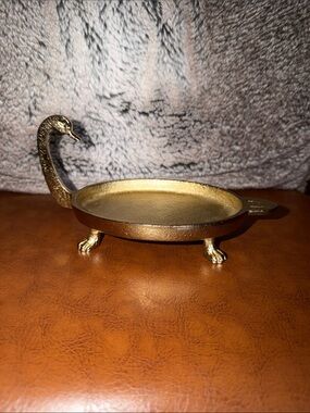 Gold Swan Decorative Tray - Elegant Home Accent